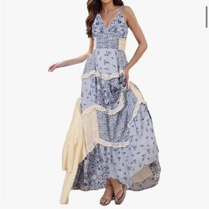 NEVER WORN Floral Patchwork Maxi Dress